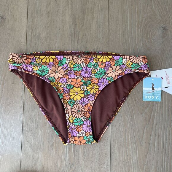NEW Roxy Womens Large All About Sol Hipster Bikini Bottom Floral Print - Picture 2 of 8